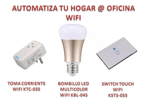 Imagen 1 de 1 de Wifi, Bombillos Led, Switch, Toma Corrientes