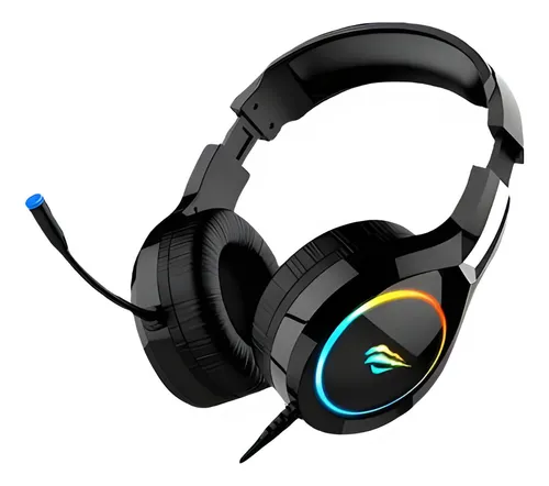 Fone de ouvido over-ear gamer Havit H2232D 2xP2, RGB - Preto