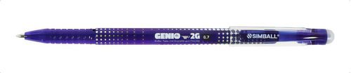 Lapicera Roller Gel Borrable Genio 2g Simball ® Azul 0,7 Mm