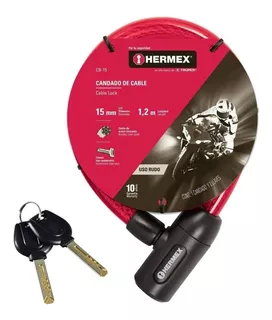 Candado Cadena Para Bicicleta Moto +2 Llaves Hermex