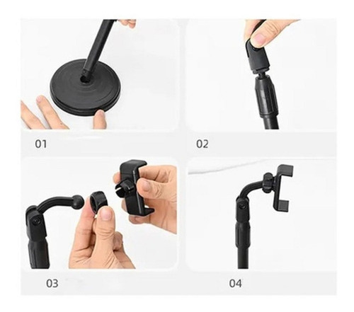 Imagen 4 de 9 de Soporte Celular Extensible Rota 360 Escritorio Zoom Selfie