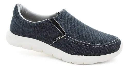 Zapatilla Pancha Hombre Mocasin Lona Liviana Stone 750