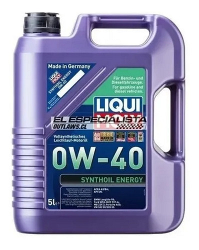Aceite De Motor Synthoil Energy 0w40 Liqui Moly 5lts