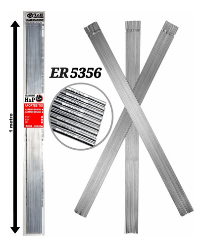 Aporte Tig Aluminio Er5356  1/16 X1mt. 1kilo (especial 5356)