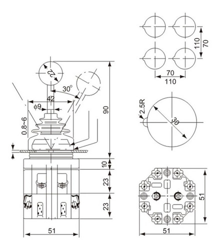 Imagen 2 de 2 de Joystick Manipulador 4 Posiciones Estable Cntd Cmr-302-1
