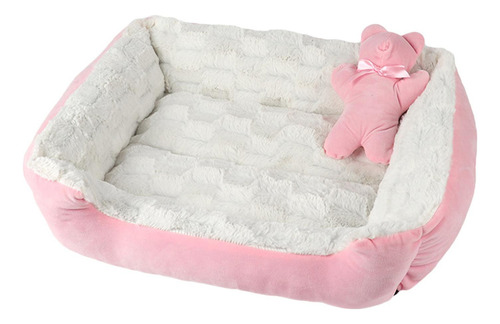 Cw Felpa Mascota Perro Gato Cama Cachorro Cojín Casa Rosa