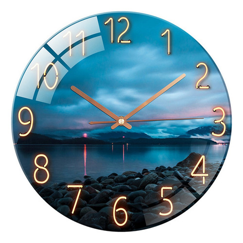 Reloj De Pared De Cristal, Moderno Y Silencioso, De 30 Cm, P