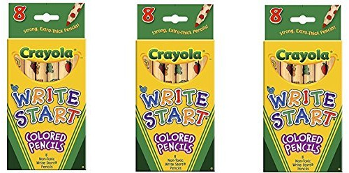 Crayola Write Start - Lpices De Colores, Paquete De 8 Unidad