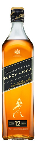 Whisky Johnnie Walker Black Blended Scotch 750 Ml