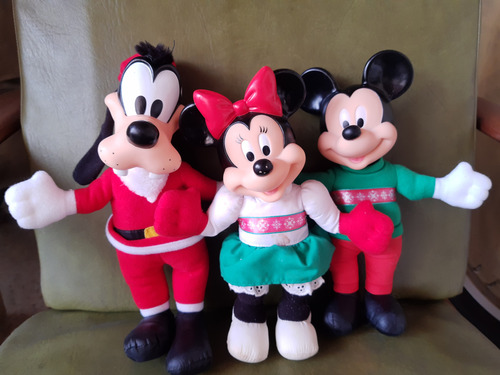 Figuras Mickey Y Mimi Mouse Y Bufy Navideños (Usado)