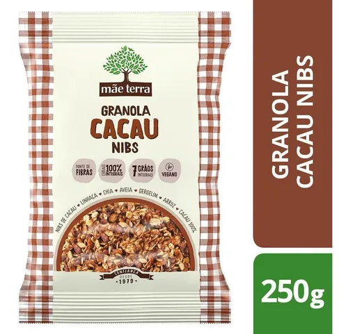 Granola Mãe Terra Granola cacau nibs em pacote 250 g