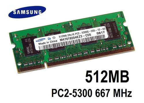 Imagen 2 de 4 de Memoria Ram Samsung Ddr2 512mb Pc2-5300 Compatible 667/533mh