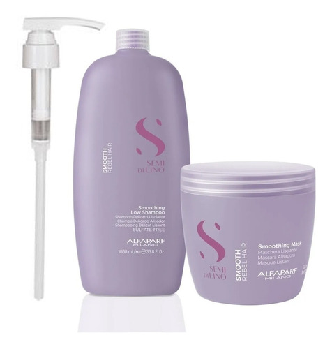 Alfaparf Semi Di Lino Smooth Rebel Shampoo Y Mascarilla Gd