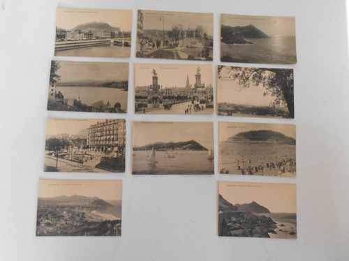 11 Postales Antiguas De San Sebastian, España (1920).