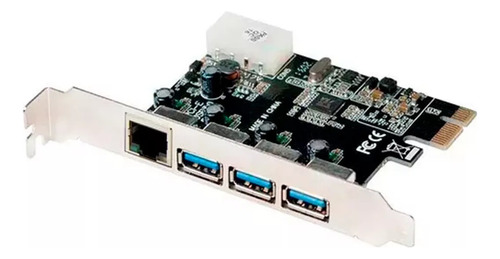 Tarjeta Pci Express X1 3 Puertos Usb 3.0 5 Gbps Lan Gigabit