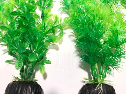 Imagem 3 de 5 de Planta Artificial Aquário Kit Nature Green 02 20cm 02 30cm