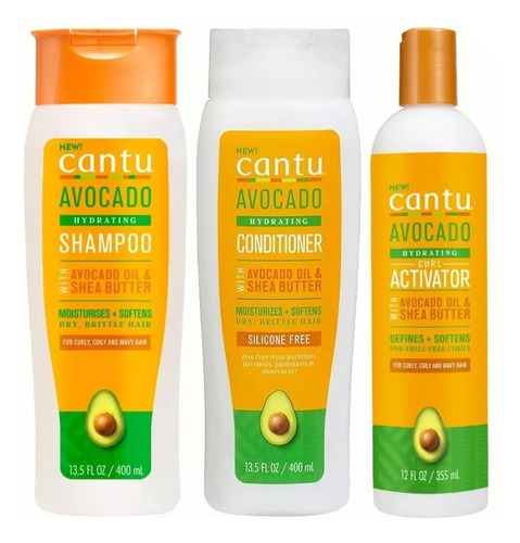 Cantu Aguacate 3 Pack Acondicionador Shampoo Activador