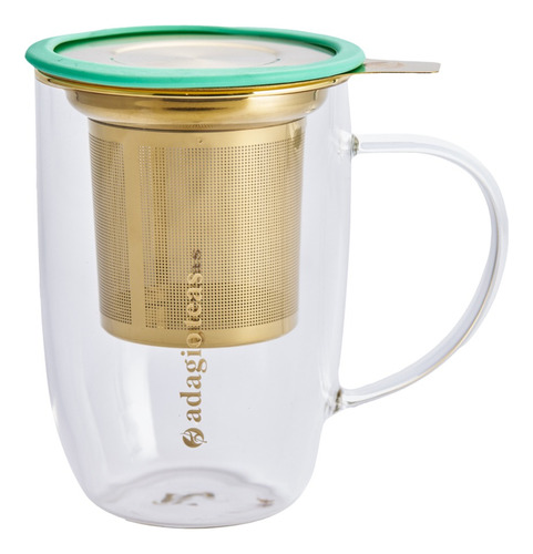 Adagio Teas Mug Bhoro Turquesa Con Infusor 470 Ml Color Blanco