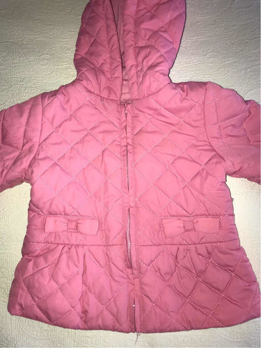 Campera Infantil Bebe C/capucha Rosa T18-24 Meses Buena