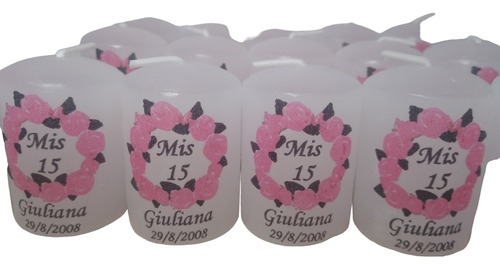 Velas Personalizadas Boda, 15 Años , Cumpleaños Souvenir 