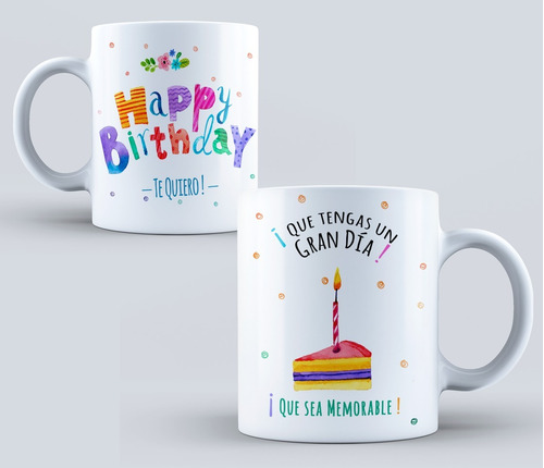 Taza Ceramica Feliz Cumpleaños Happy Birthday 