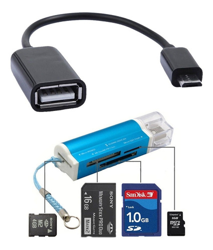 Tarjeta De Memoria Micro Usb Otg Lector Cable Para Samsung G