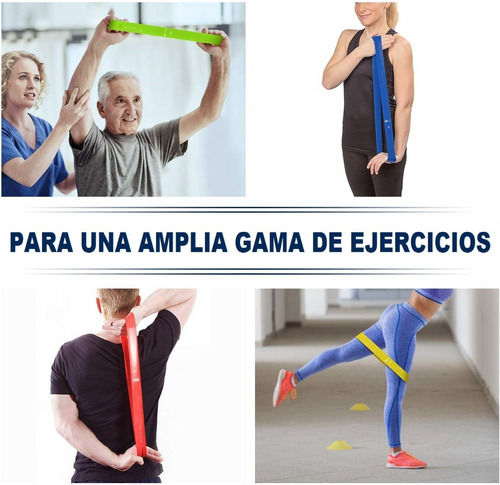Imagen 3 de 9 de Bandas De Resistencia 5 Pzas Crossfit Fitness Ejercicios Kit