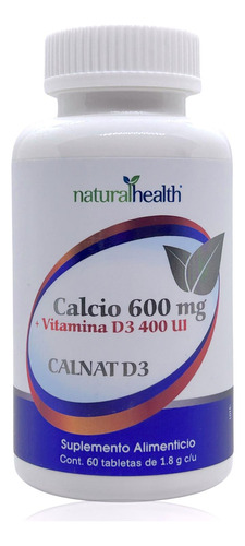 Calcio 600 Mg Vitamina D3 400 Ui 60 Tabs Natural Health