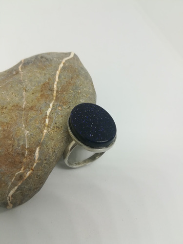 Anillo Plata 925 Con Piedra De La Noche Oval Para Regalo