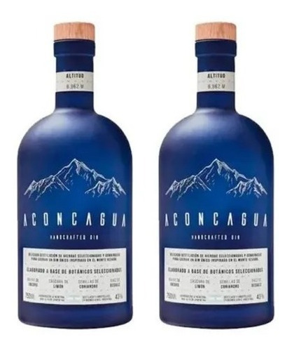 Gin Aconcagua 750ml X2unid Handcrafted Ayres Cuyanos
