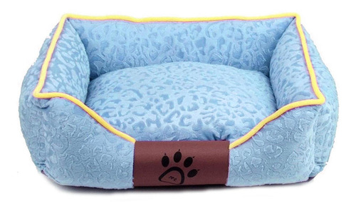 Cama Mascota Ultrasuave Gato Perro 36x46 Cm Colchón Celeste