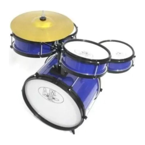 Mini Bateria Infantil Rock Baby Am 2 Azul Dois Tons Nova