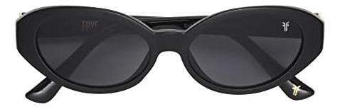 Frye Ruby Lentes De Sol Ovaladas Para Mujer, Negro, 53 Mm