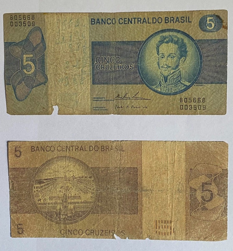 Billetes 2 Brasil 1974 5 Cruzeiros Bl216