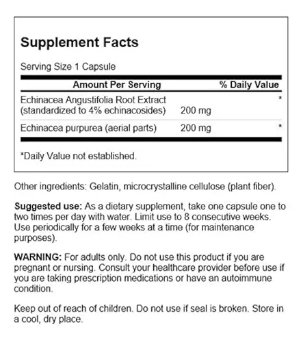Echinacea (estandarizada) 200mg 60cap Swanson