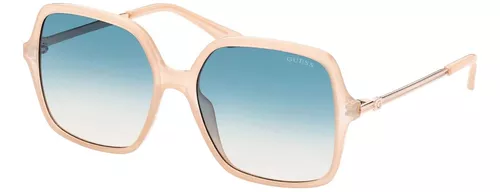 GUESS Gafas de sol de diseñador para mujer, negro/azul gris degradado,  52-20-135, Negro/Azul Gris Gradiente