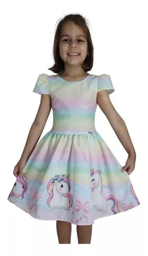 Vestido Infantil Princesa dos Unicórnios