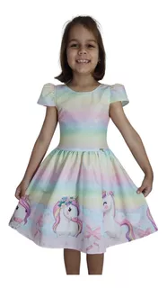 Vestido Infantil Unicornio Menina Luxo Princesa Promoção