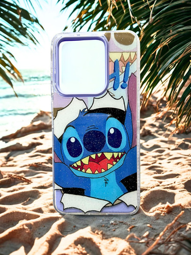 Funda Motorola Edge 50 Neo - Stitch Lilo & Stitch Azul Floreado