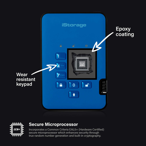 Istorage Diskashur2 Hdd 3tb Azul | Disco Duro Portátil