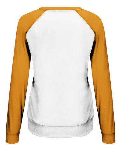 Camiseta De Manga Raglán De Color Con Cuello Redondo Y Manga