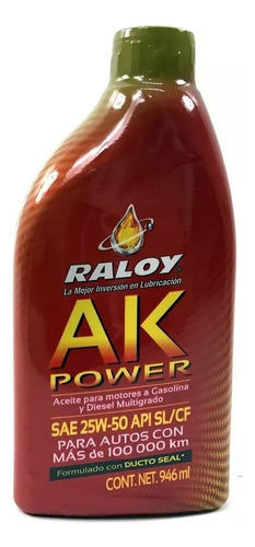Aceite Raloy Multigrado 25w50 Alto Kilometraje Litro