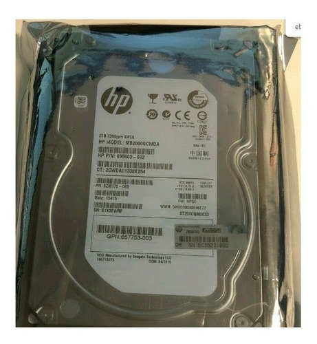 Disco Duro 2tb Hp 7200 Rpm 128 Mb De Cache. Disco Servidor