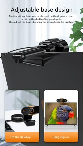 Cámara Web Hd Con Usb Zoom Con Micrófono, Para Vídeo, Chat