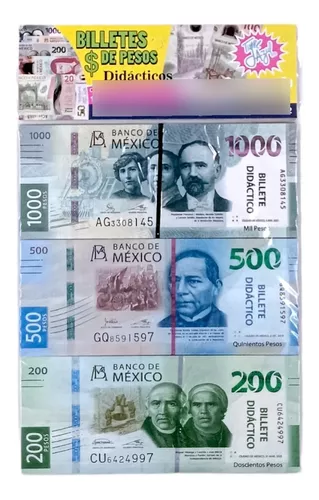 100 Billetes Didacticos Juguete Tamaño Real