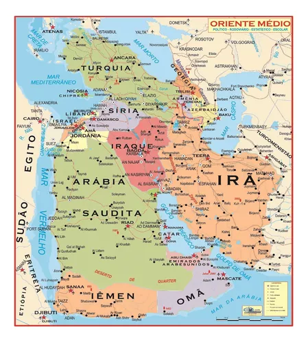 Poster  Médio Oriente: 1978 MAPA Detalhado