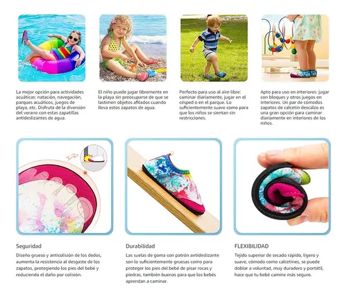 Zapatos de agua antideslizantes para niños y niñas, calcetines de natación,  buceo, piscina, playa, Surf, Verano