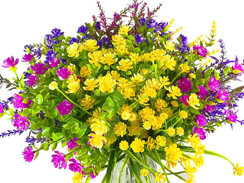 16 Paquetes De Flores Artificiales Multicolor Para Decoració