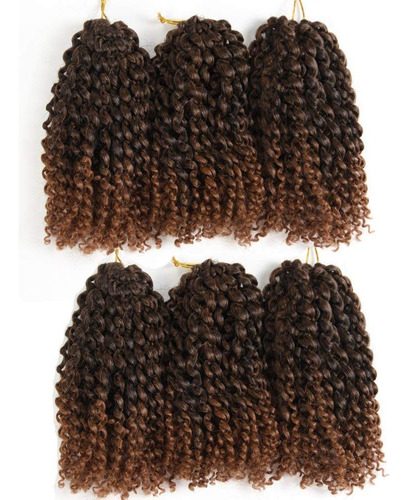 Extensiones De Trenzas De Pelo Artificial, 8 Pulgadas Rizado