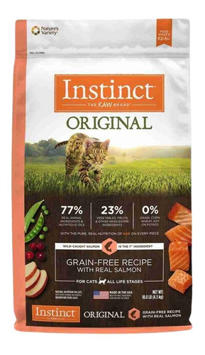 Imagen 1 de 4 de Alimento Instinct Original Salmón Para Gatos 4.5kg